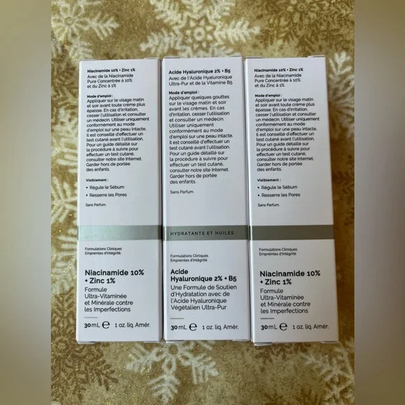 Ordinary 3 Pack- 1- Hyaluronic 1fl oz & 2- Niacinamide 1 fl oz each - Picture 3 of 8